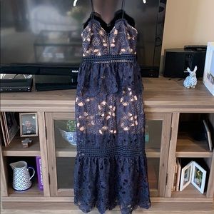 Self Portrait long 3D dress